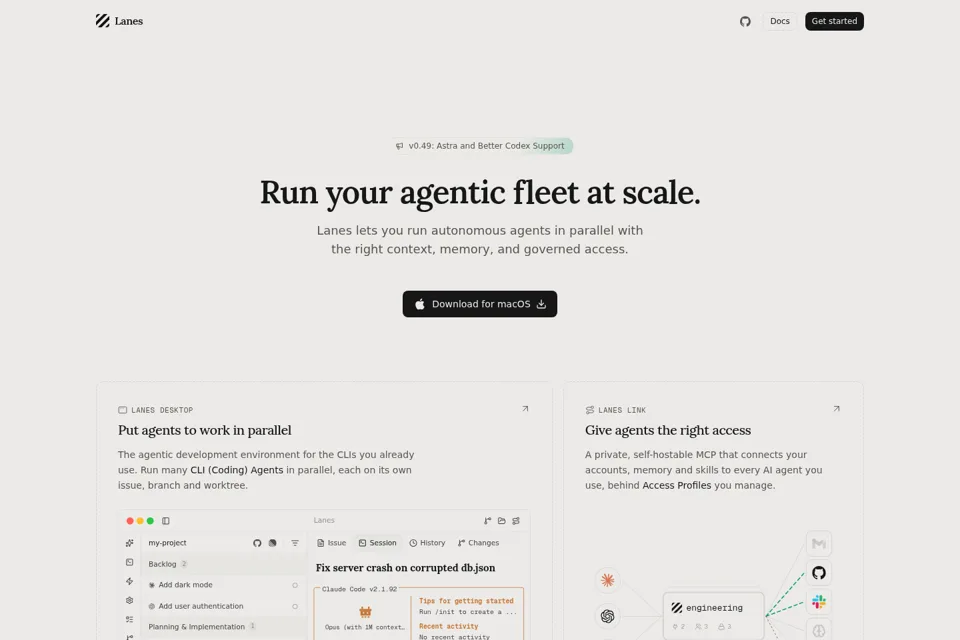 Aperçu de la landing page