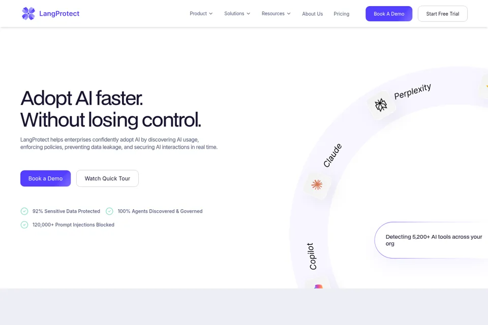 Aperçu de la landing page