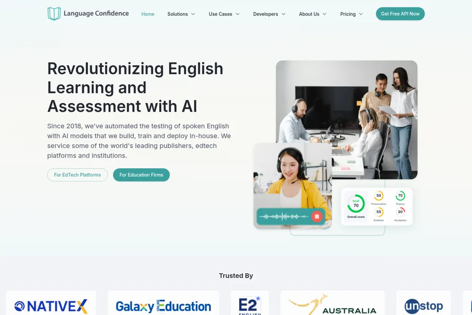Aperçu de la landing page