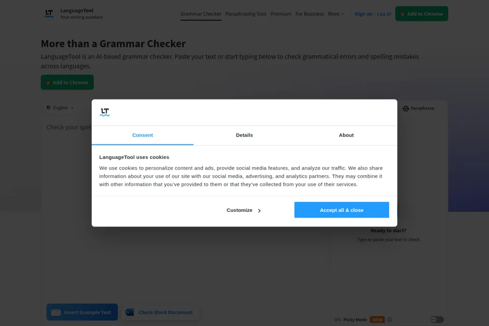 Landing page preview