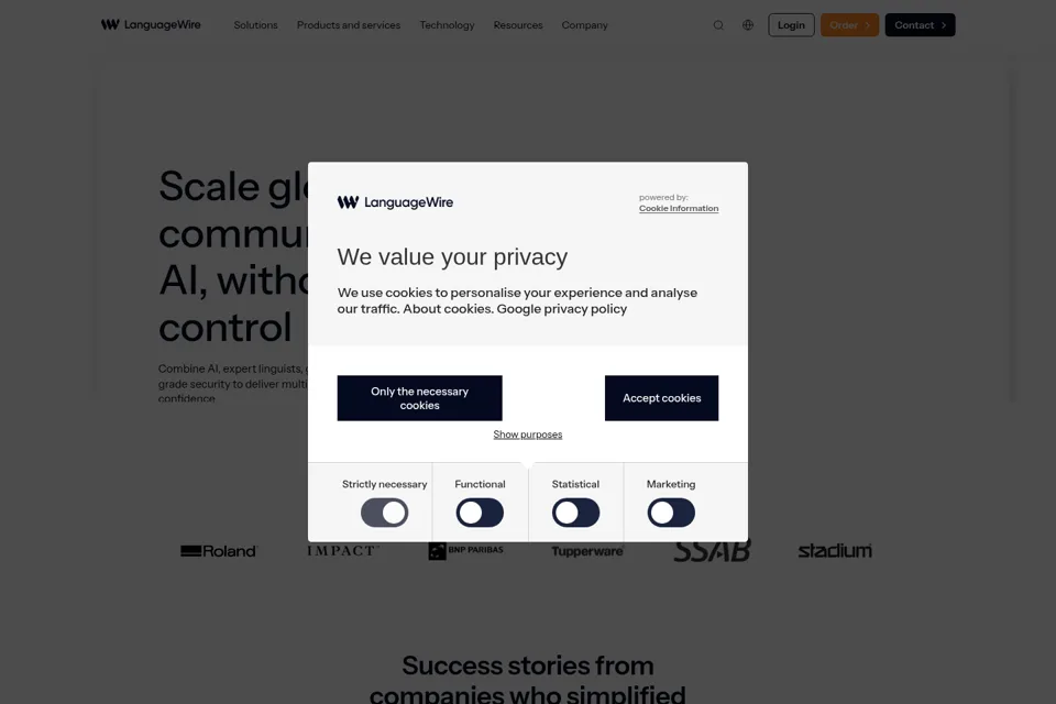 Aperçu de la landing page