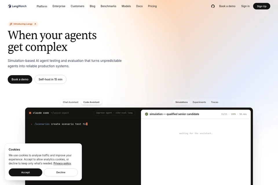 Aperçu de la landing page