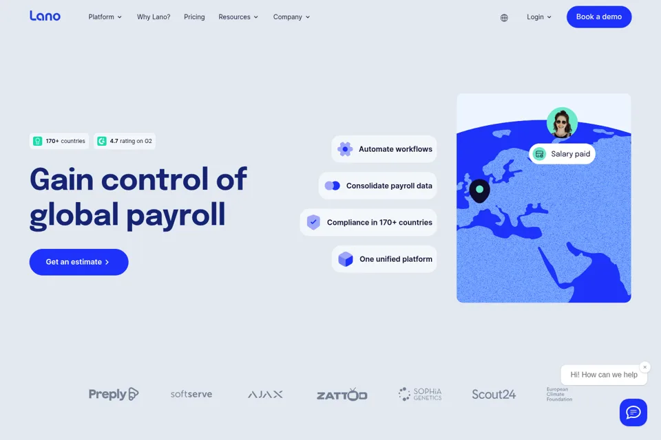 Aperçu de la landing page