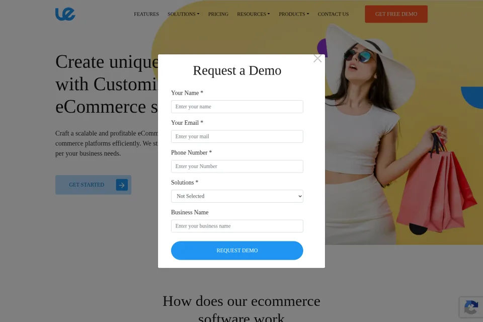 Aperçu de la landing page