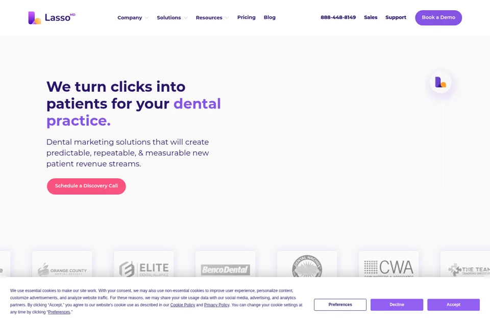 Aperçu de la landing page