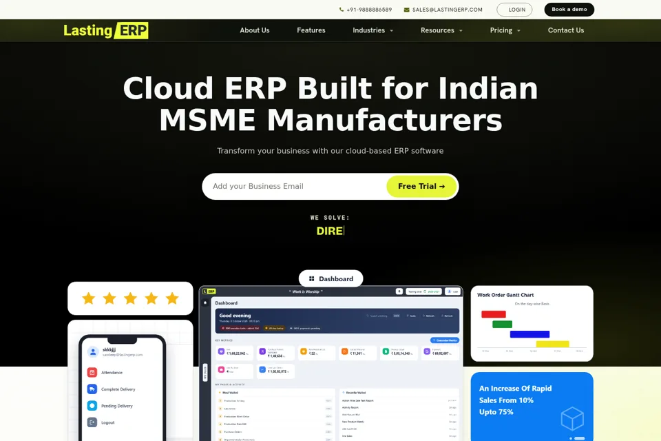 Aperçu de la landing page