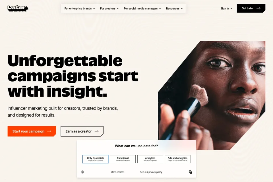 Landing page preview