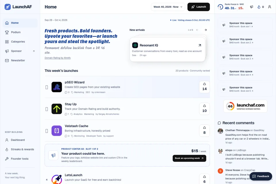 Landing page preview