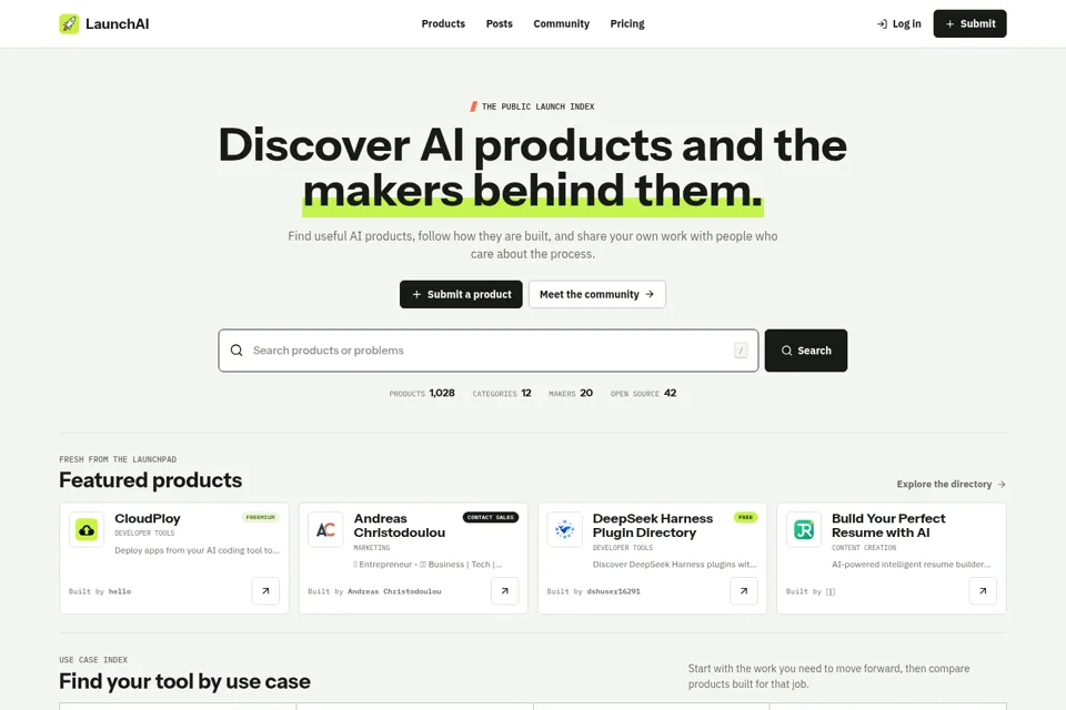 Aperçu de la landing page