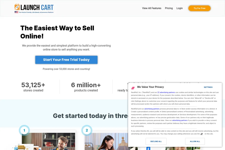 Landing page preview