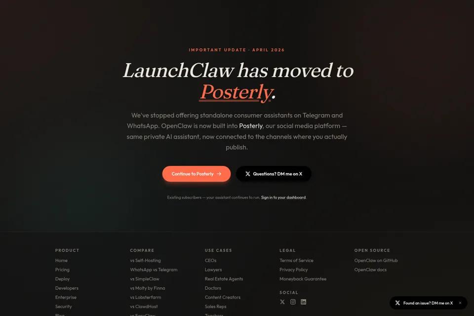 Aperçu de la landing page