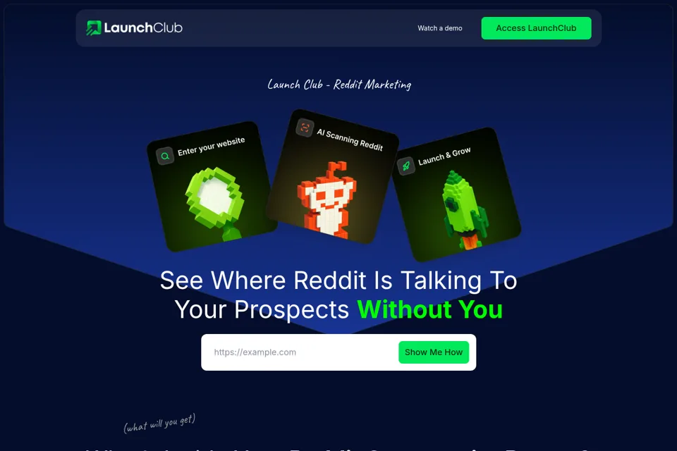 Aperçu de la landing page