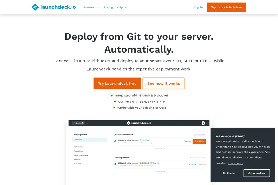 Landing page preview