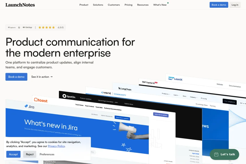 Aperçu de la landing page