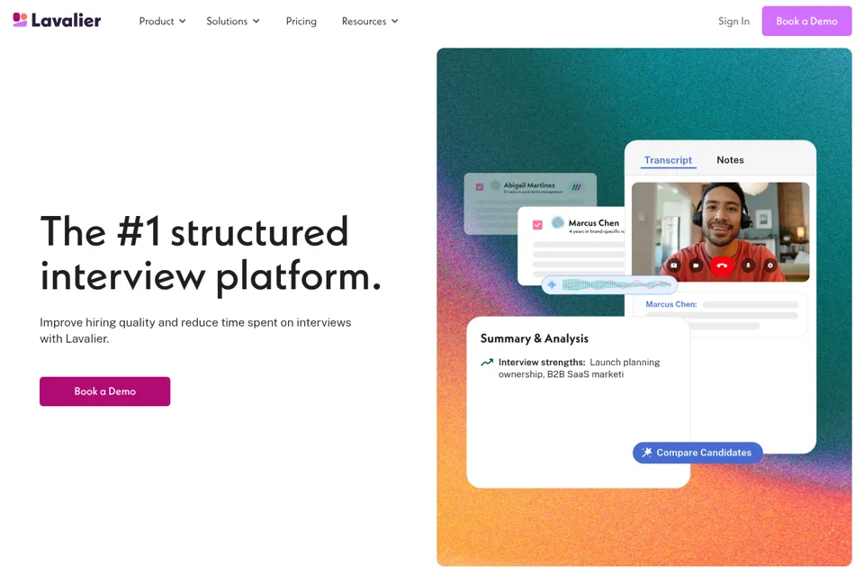 Aperçu de la landing page