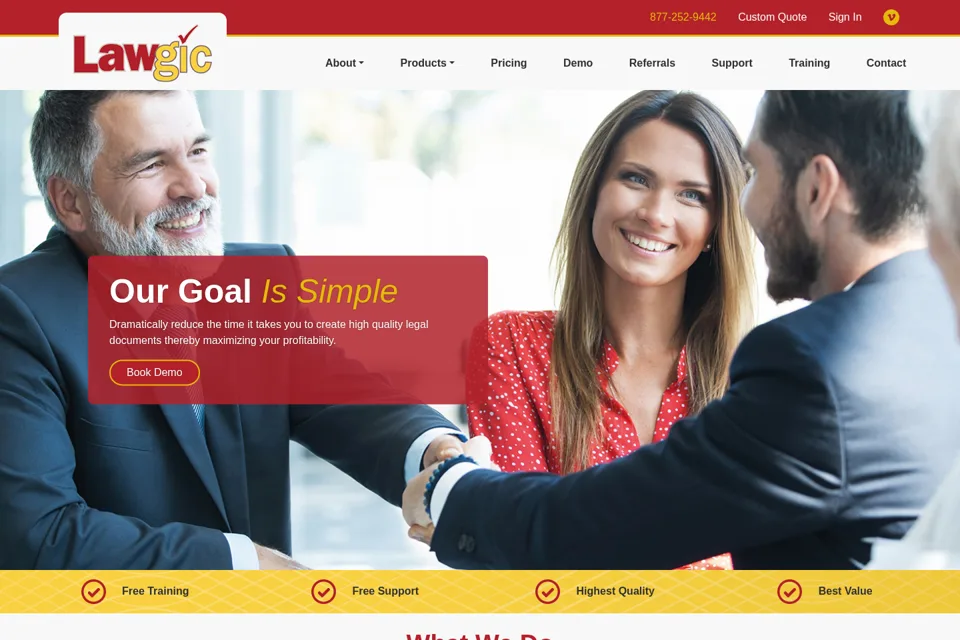 Aperçu de la landing page