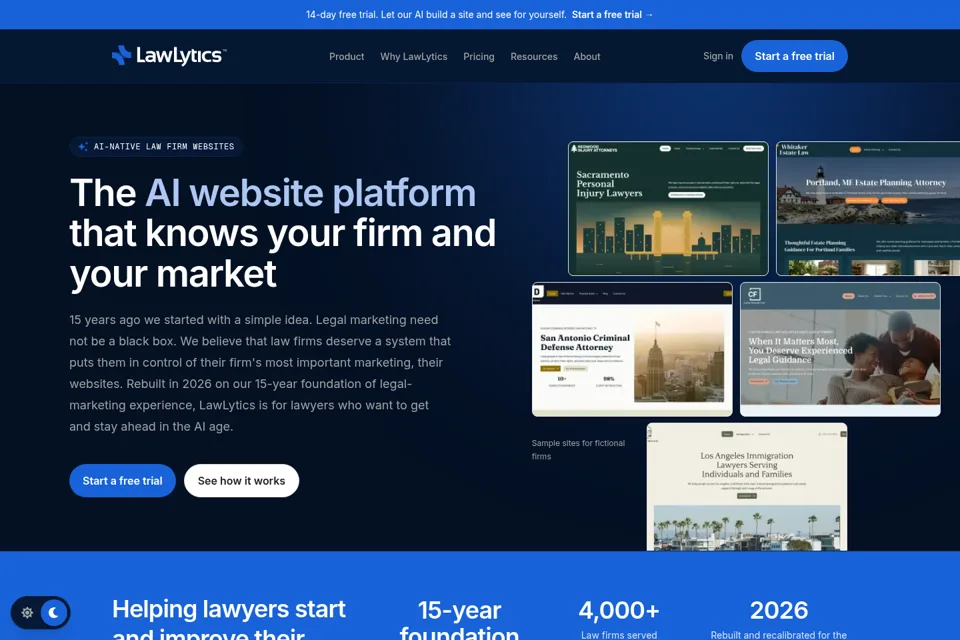 Landing page preview
