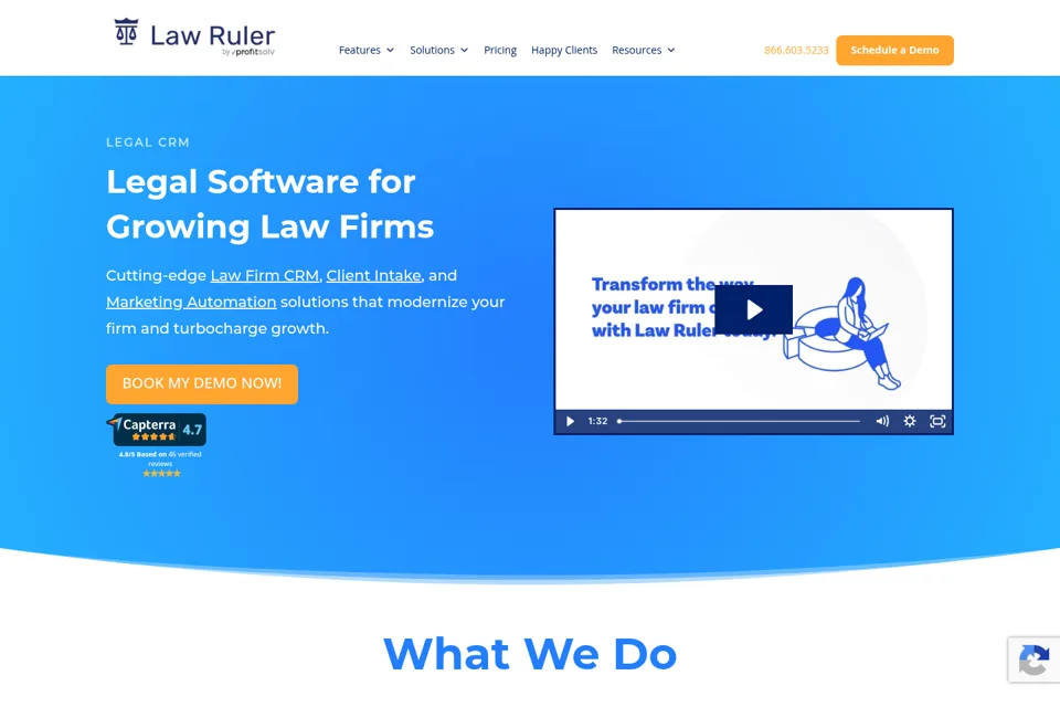 Aperçu de la landing page