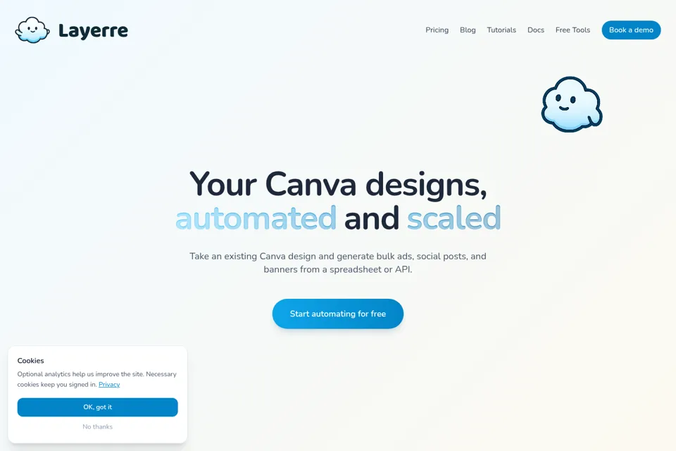 Aperçu de la landing page