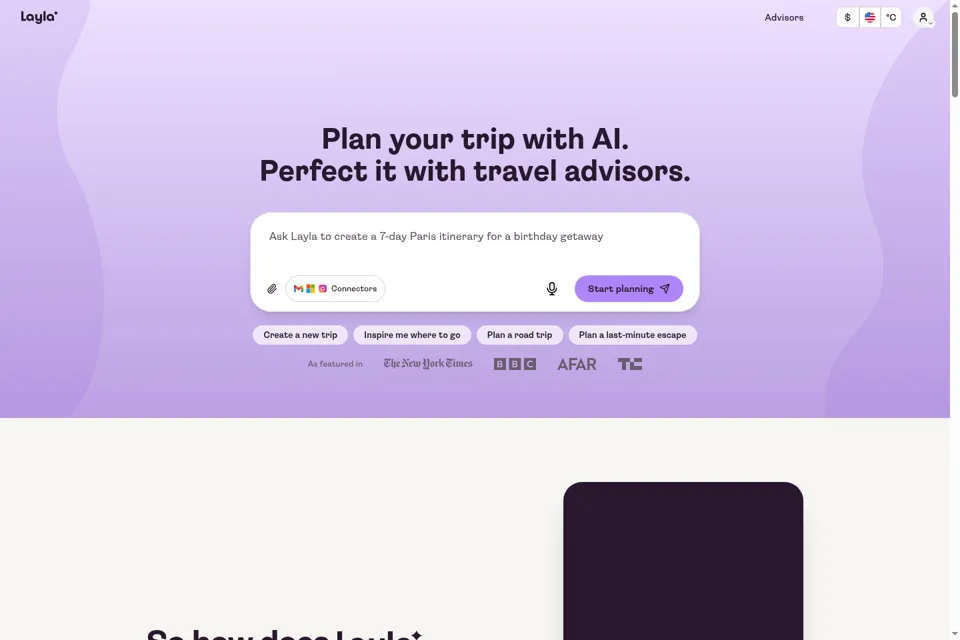 Landing page preview