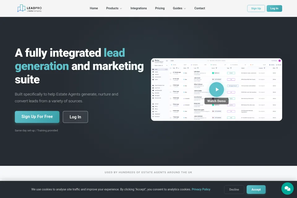 Landing page preview