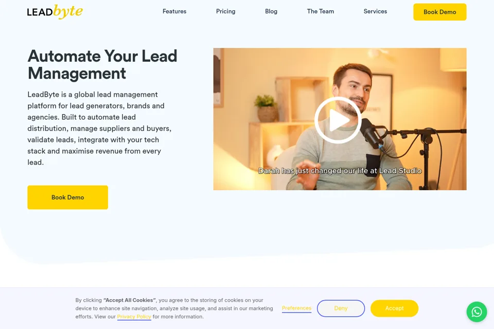Aperçu de la landing page