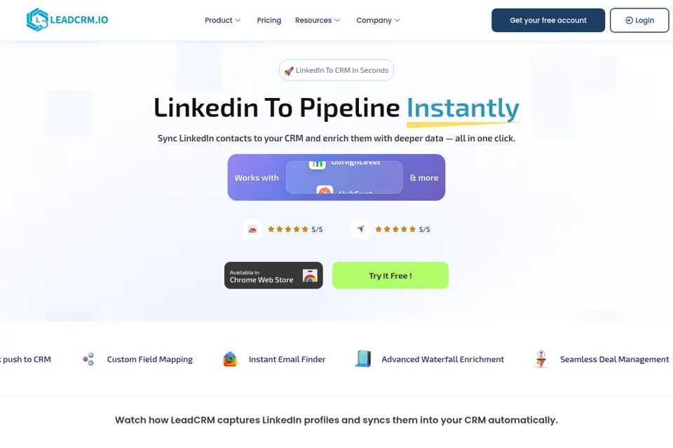 Aperçu de la landing page
