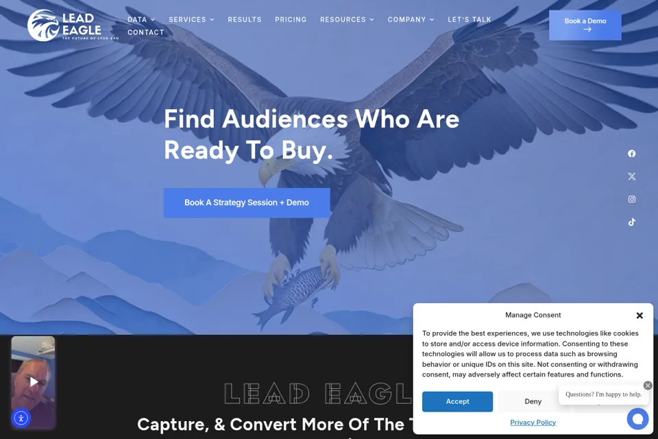 Aperçu de la landing page