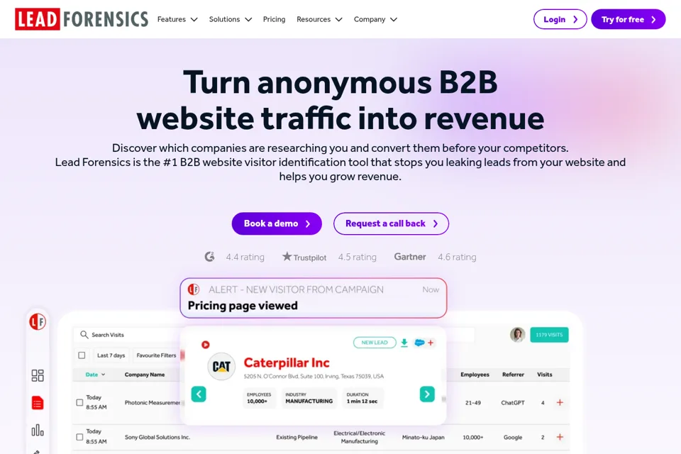 Aperçu de la landing page