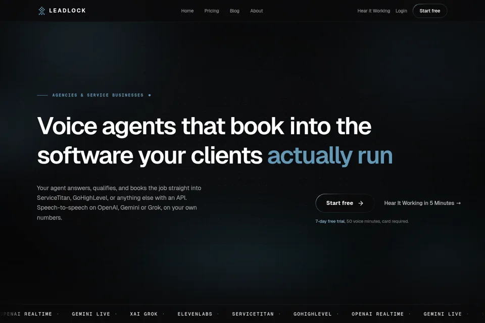 Aperçu de la landing page