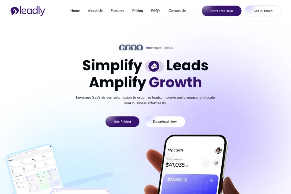 Aperçu de la landing page