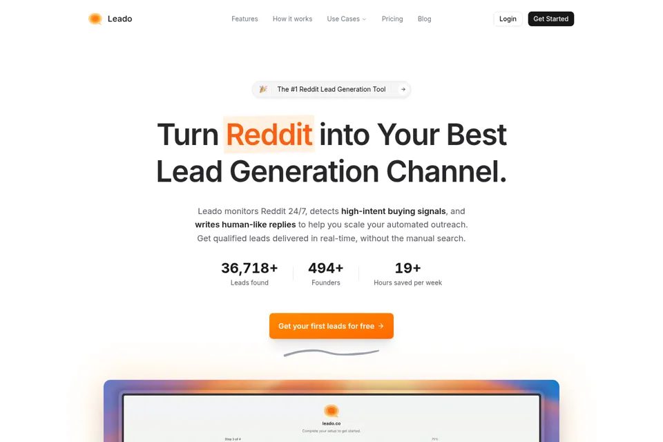 Aperçu de la landing page