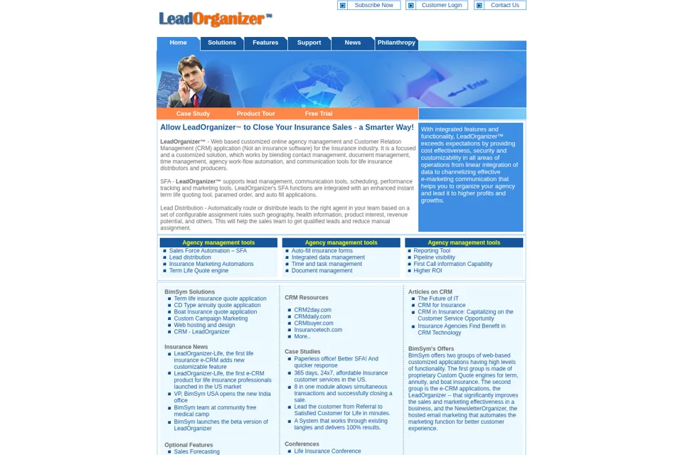 Aperçu de la landing page