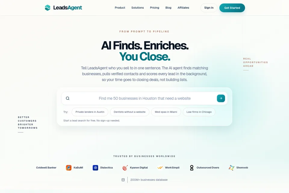 Aperçu de la landing page