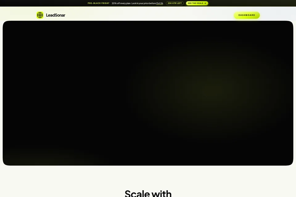 Aperçu de la landing page