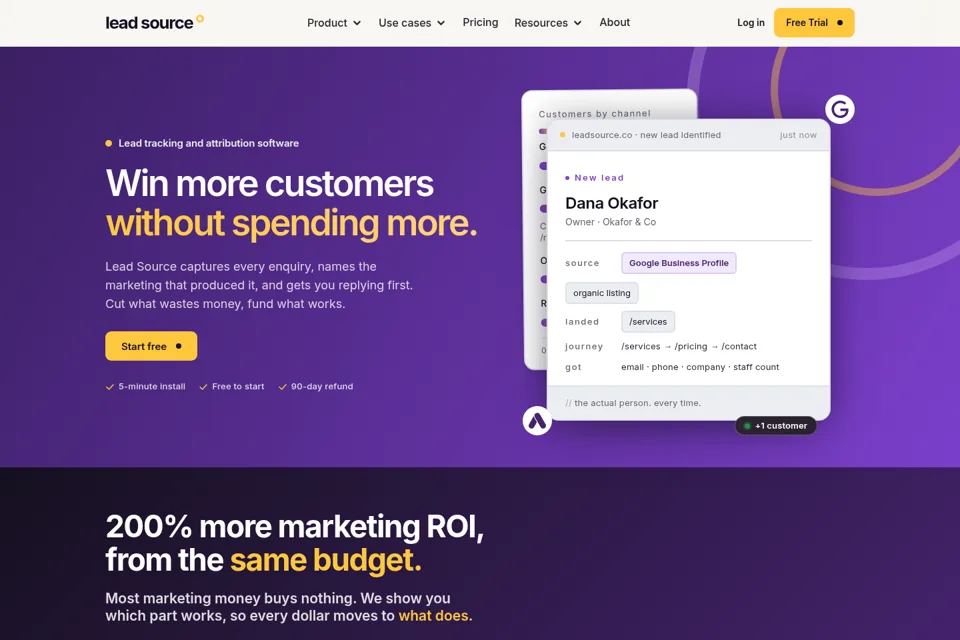 Landing page preview