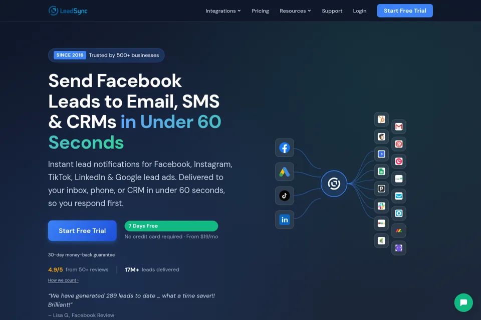 Aperçu de la landing page