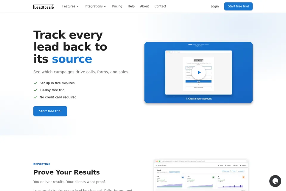 Aperçu de la landing page