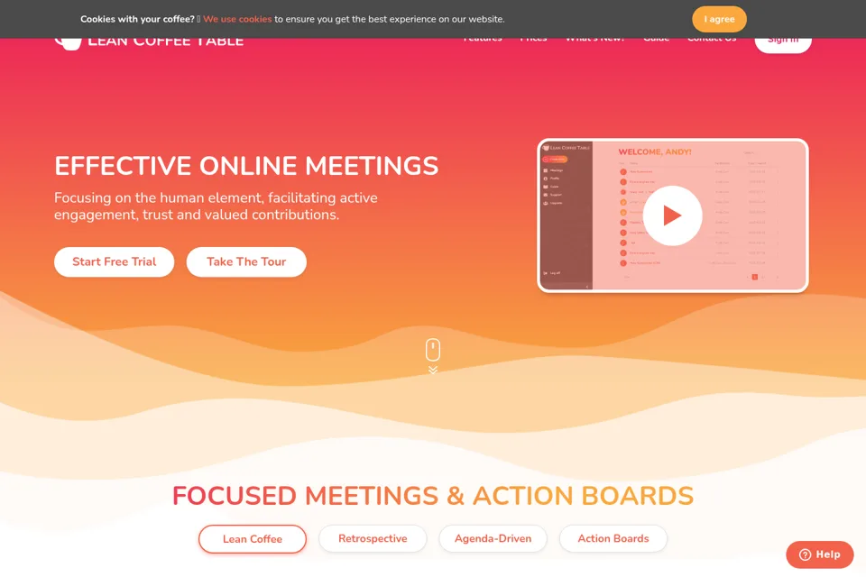Aperçu de la landing page