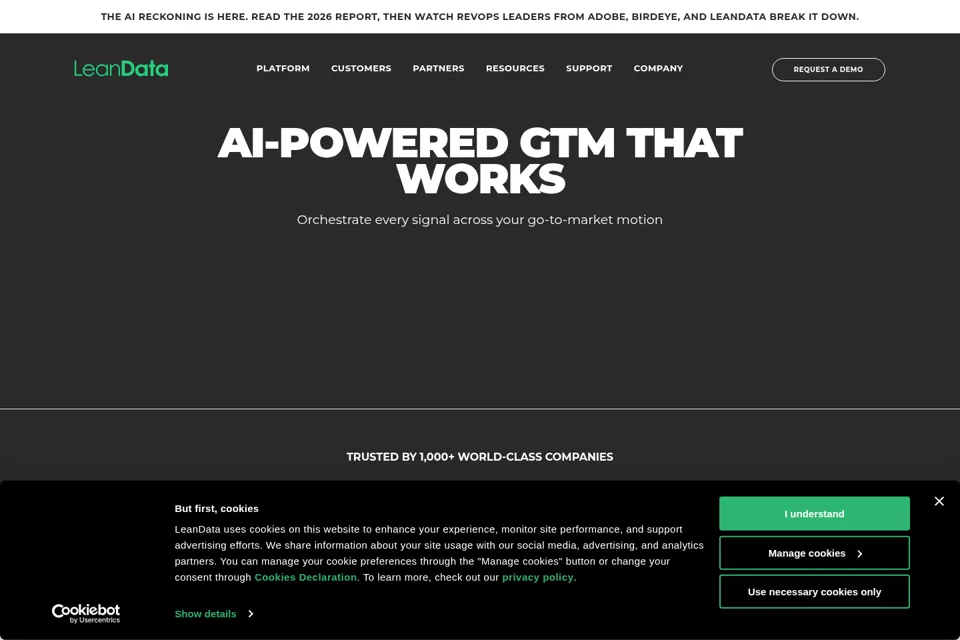 Aperçu de la landing page