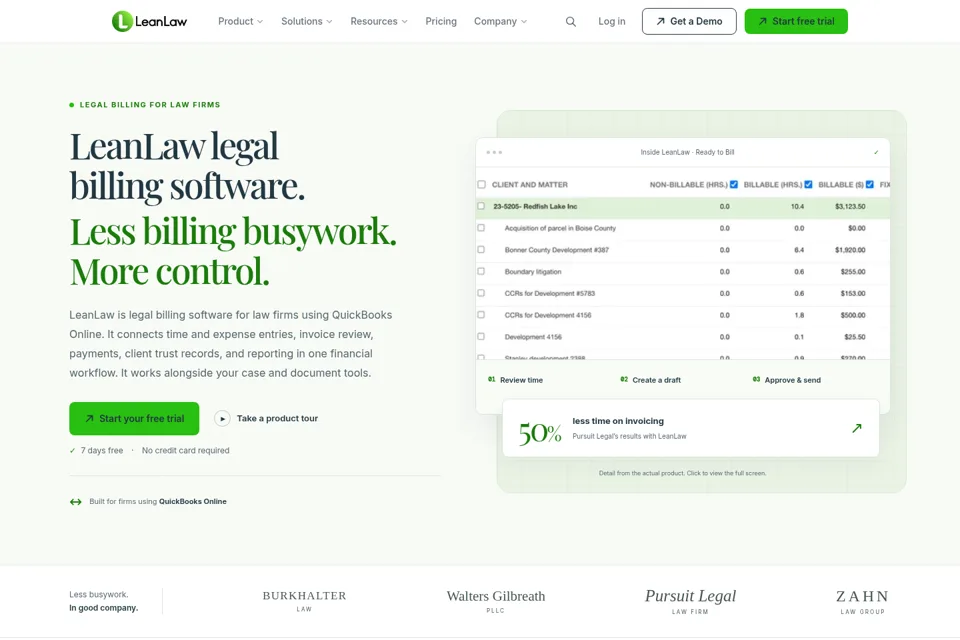 Aperçu de la landing page