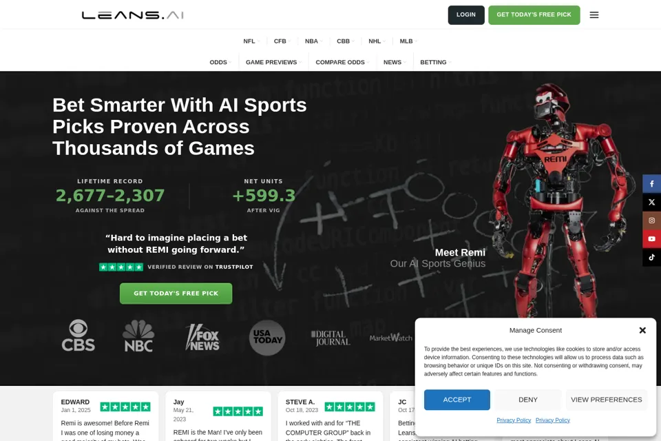 Aperçu de la landing page