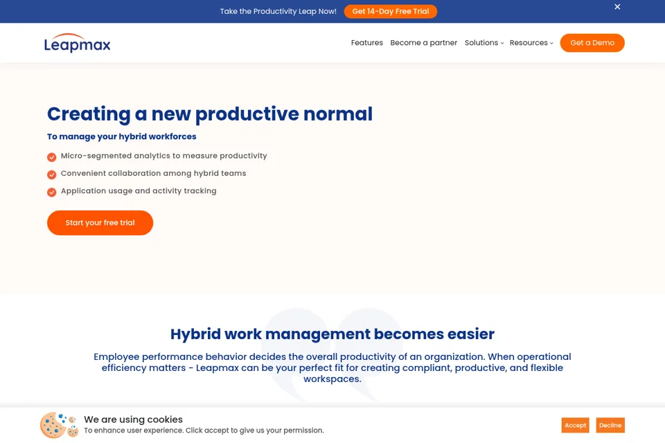 Aperçu de la landing page