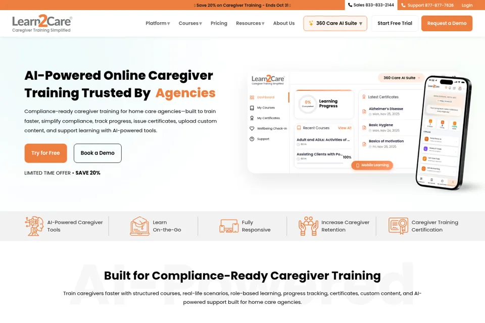 Aperçu de la landing page