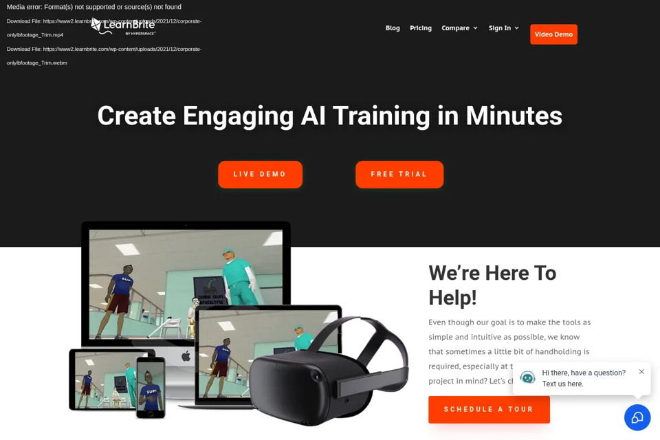 Aperçu de la landing page