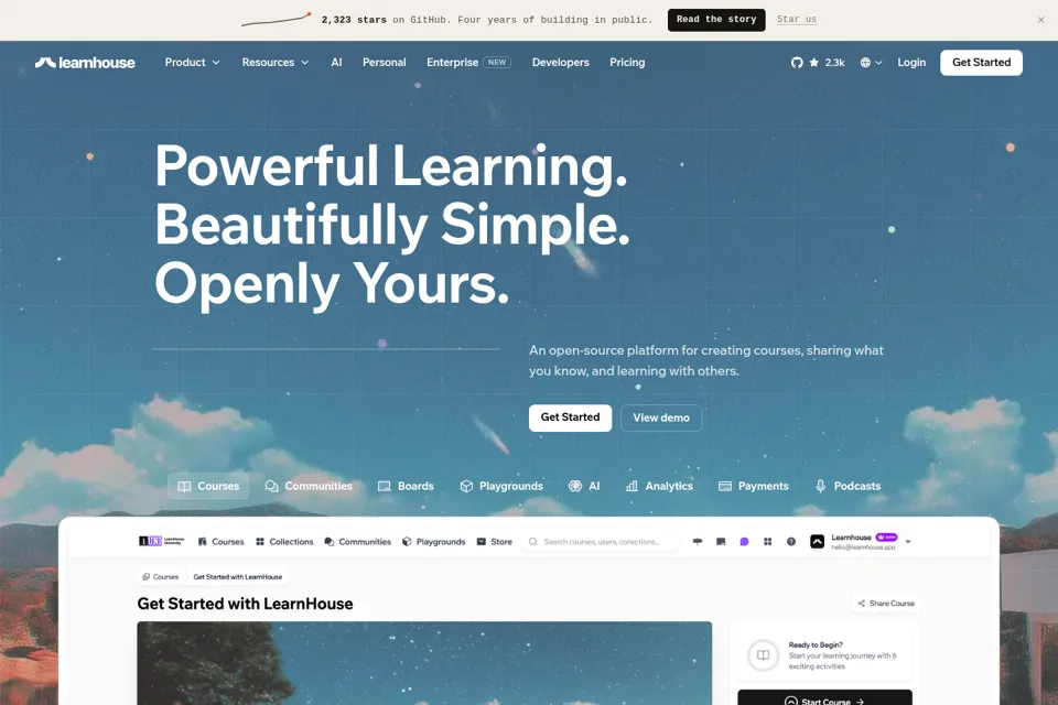 Aperçu de la landing page