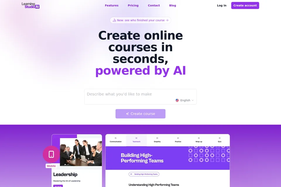 Landing page preview