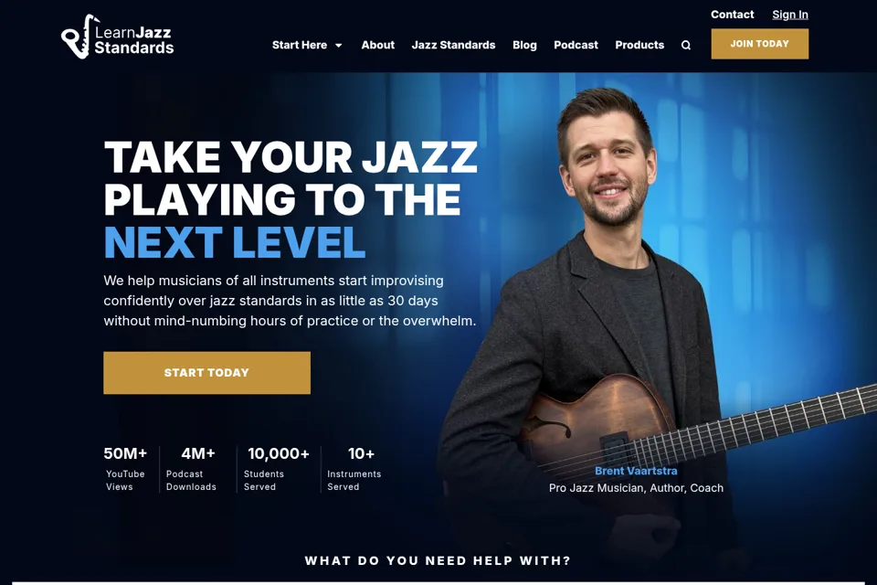 Aperçu de la landing page