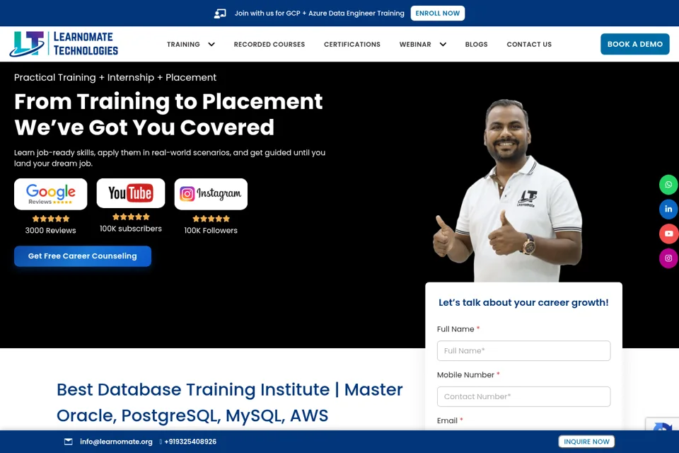 Aperçu de la landing page