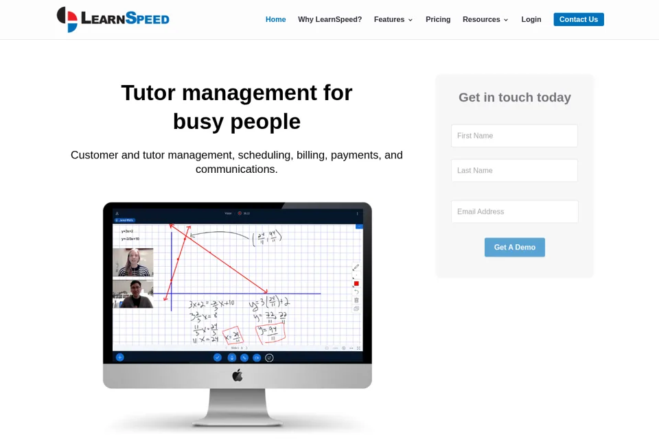 Aperçu de la landing page